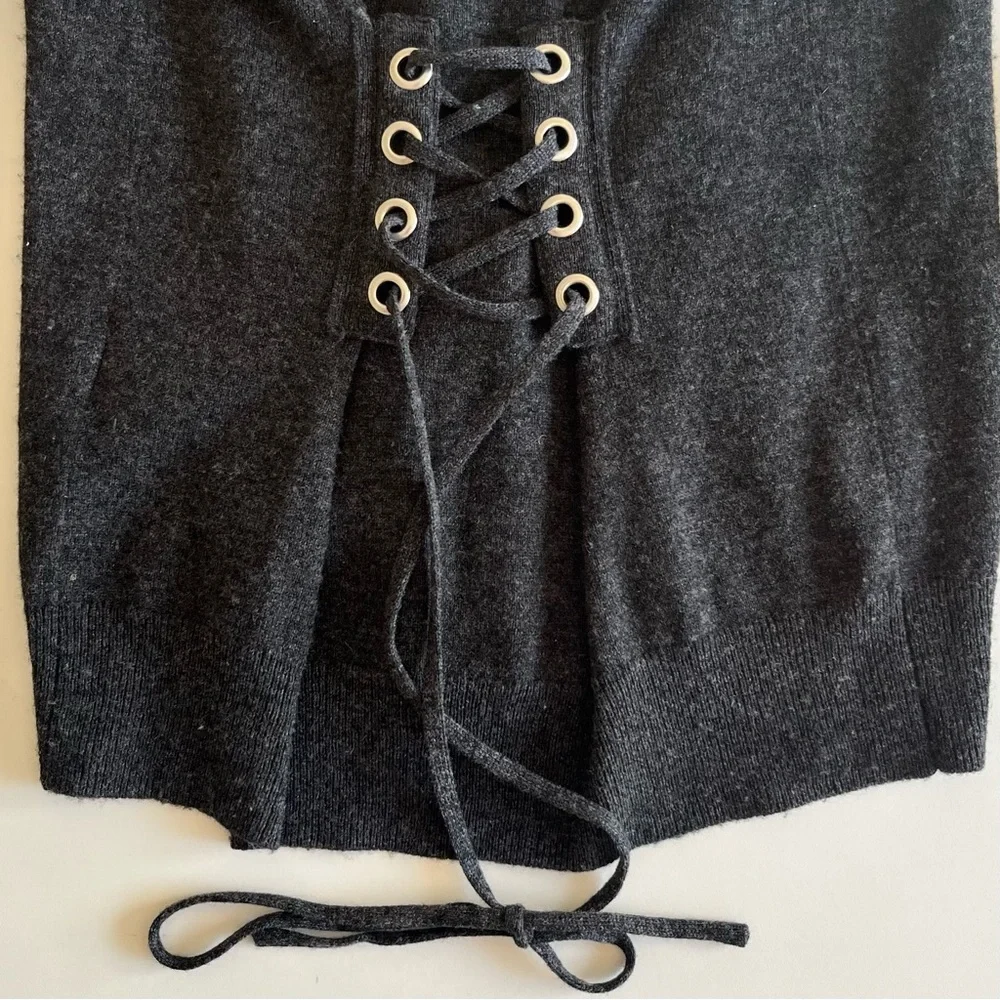 Sandro Paris Ivana Lace-up Corset Back Wool-cashmere Cardigan Sz 1 - Picture 8 of 11